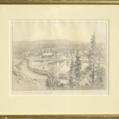 August Backmann Lyijykynäpiirros <br>
Koko kehyksineen 38x33 cm <br>
125 Euroa